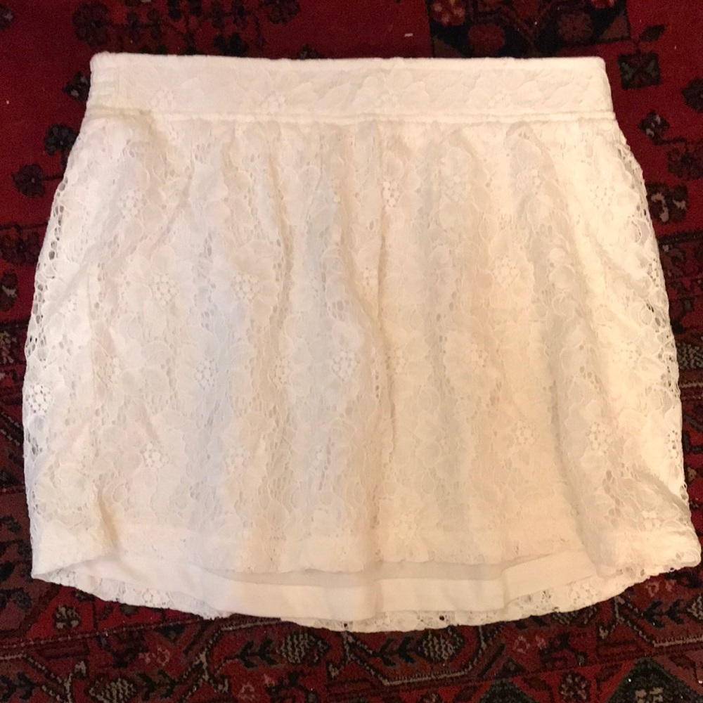 Frenchi White Lace mini Skirt
